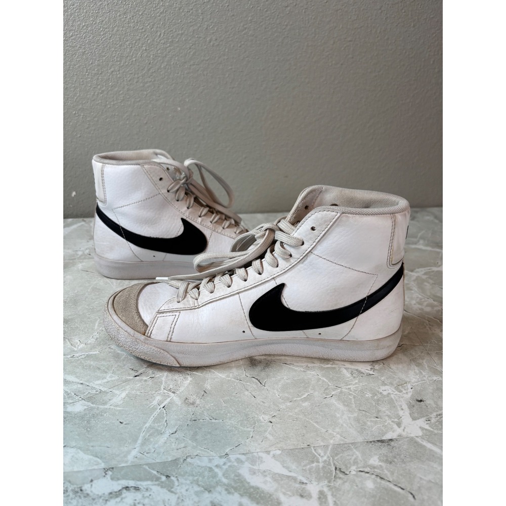 Nike Blazer Mid Youth White Black Sneakers Shoes‎ Kids Size 6.5Y DA4086 100 - Picture 6 of 8